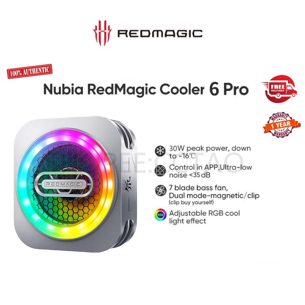 Nubia redmagic 6Pro 30W Graphene cooling หม้อน้ําโทรศัพท์มือถือพัดลมระบายความร้อน B8X
