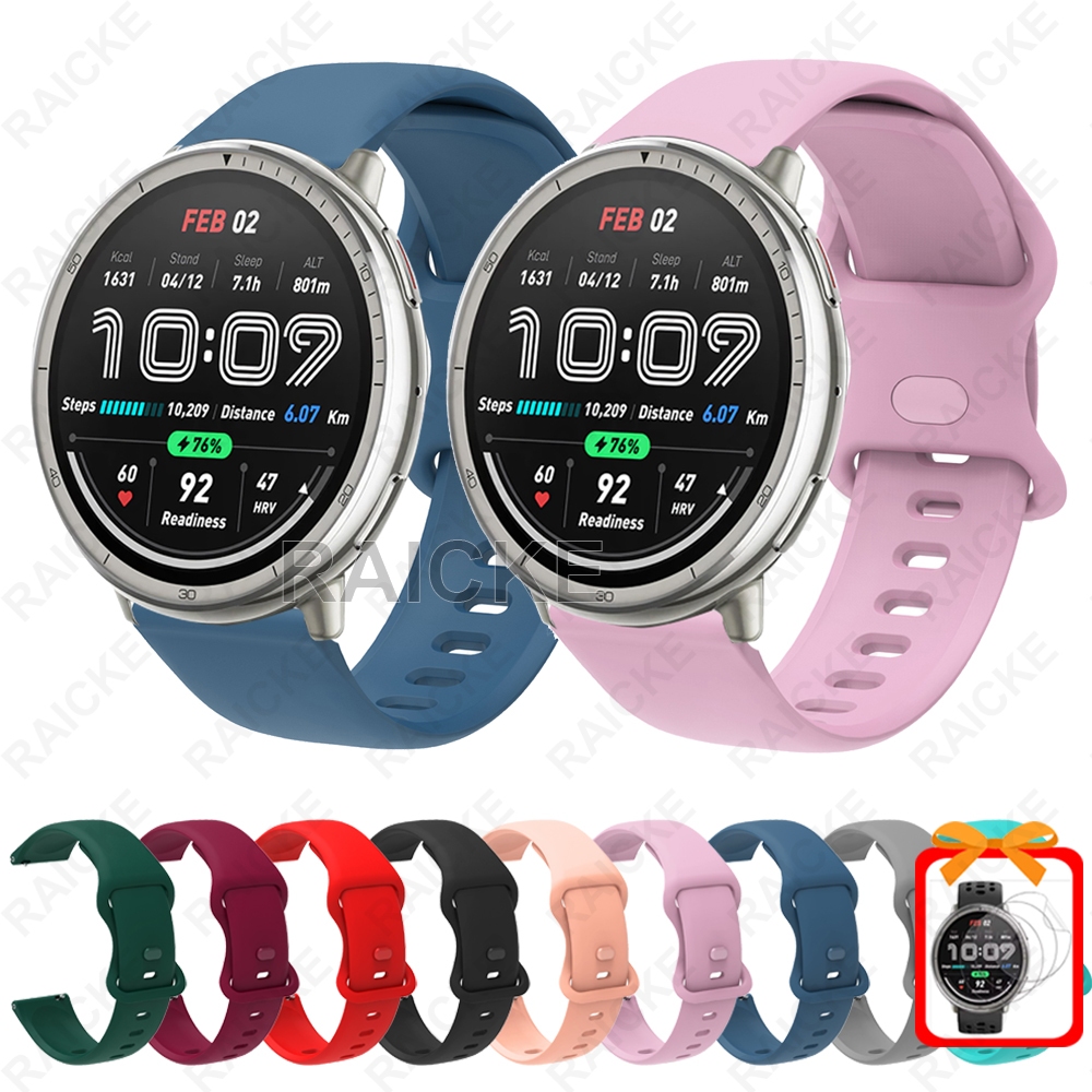 สายซิลิโคนนุ่มสําหรับ Amazfit Active 2, Active 2 Square, Active 3 Premium, Active Max ใช้กีฬา