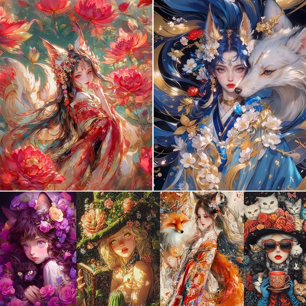 Drofe ระบายสีตามตัวเลข การ์ตูน paint by number สีอะคริลิค สมุดระบายสี ตกแต่งห้อง
