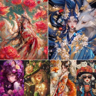 Drofe ระบายสีตามตัวเลข การ์ตูน paint by number สีอะคริลิค สมุดระบายสี ตกแต่งห้อง
