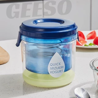 GEESO Yogurt Filter With Cover ที่กรองโยเกิร์ต เครื่องทำกรีก พร้อมฝาปิด ที่กรองชีส อุปกรณ์แยกนมถั่วเหลือง สเตนเลส 酸奶过滤器