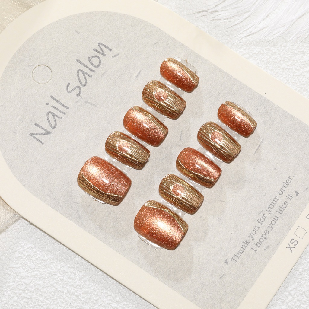 CilpChic10 ชิ้น Cats Eye เล็บปลอมกาวเยลลี่ XS/S/M ขนาดสั้นกลางบัลเล่ต์เล็บออกแบบ COD - รูปที่ 3