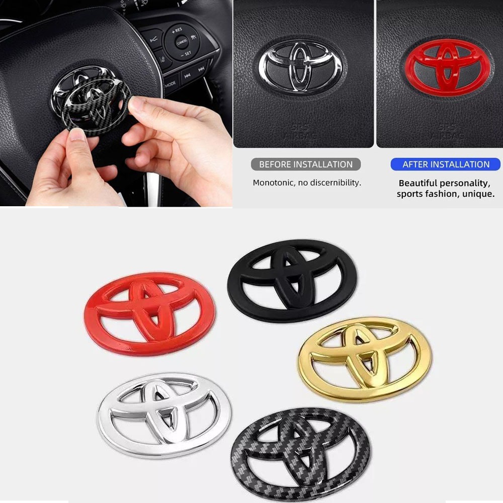 สติกเกอร์โลโก้โลหะโครเมี่ยม รูปตราสัญลักษณ์ สําหรับ Toyota Vios Fortuner Corolla Altis Hiace Avanza Land Cruiser Hilux Camry Wigo RAV4 Revo Yaris Previa FJ Cruiser
