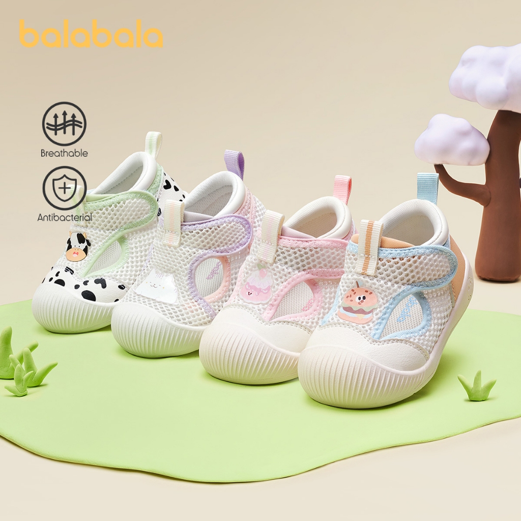 Balabala Baby Walker รองเท้าเด็กรองเท้า 2025 ฤดูร้อนใหม่ Anti Slip Breathable ตาข่าย Comfort Soft Sole น้ําหนักเบาสบายเล่นกลางแจ้ง First Walkers รองเท้าเด็กวัยหัดเดิน