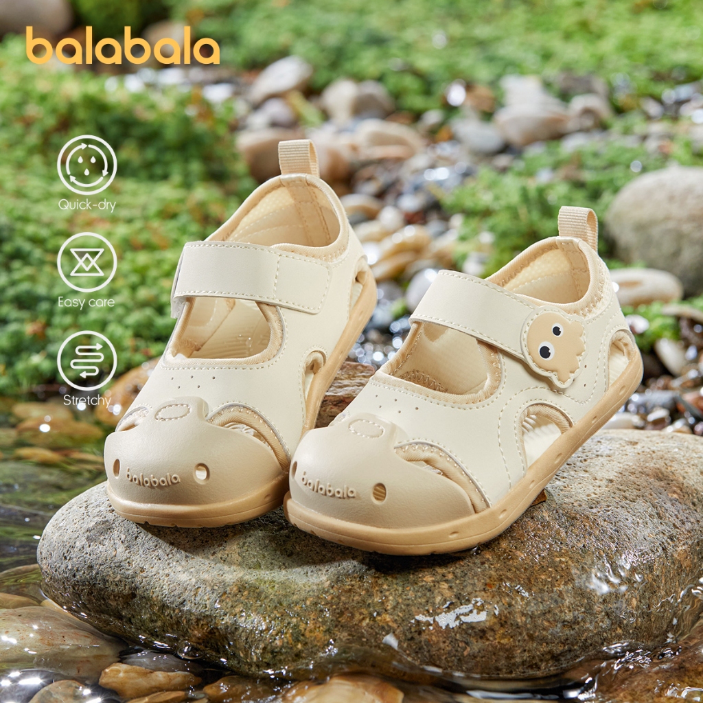 Balabala รองเท้าเด็กหัวปิดสำหรับฤดูร้อน 2025 แบบรองเท้าแตะกันลื่น
