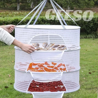 GEESO Food Drying Net Basket 3 Layers 3 ชั้น พร้อมซิปปิดกันแมลง มี 3 ขนาด ที่ตากหมู ปลา คอนโดตากอาหาร ตา 多功能晾晒网