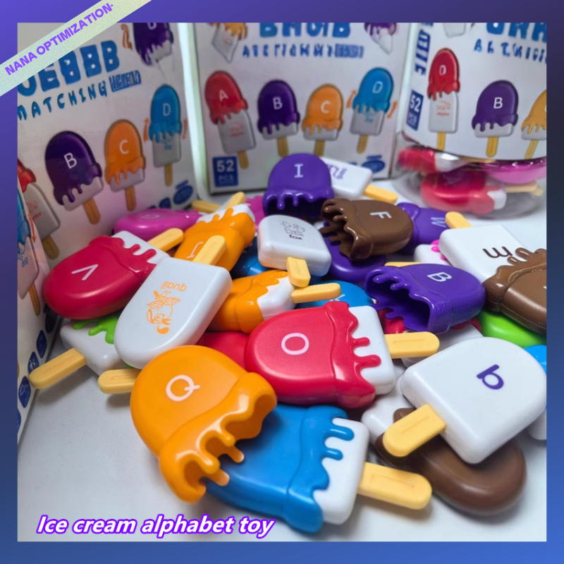 เด็ก มอนเตสซอรี่ การศึกษาไอศครีมจดหมายจับคู่ทารกสีคําความรู้ความเข้าใจต้นการศึกษาการศึกษาของเล่นแบบโต้ตอบ