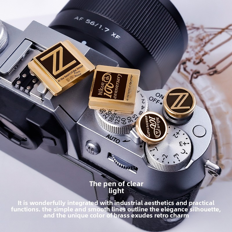 ฝาครอบป้องกันรองเท้าร้อนทําจากทองแดงบริสุทธิ์ Nikon ZFz30z50zfcz5z62 ปุ่มชัตเตอร์ที่ระลึกร้อยปีอุปกรณ์เสริมกล้องกล้องรุ่น Canon