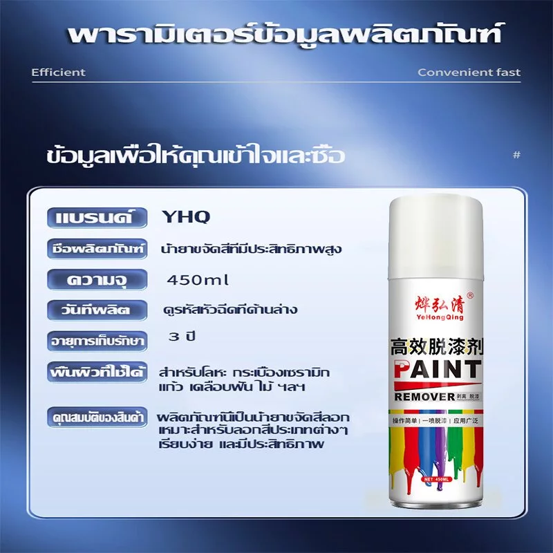 น้ำยาลอกสี YHQ สำหรับโลหะ กระเบื้อง ปูน กระจก ไม้ และพลาสติก thumbnail 8