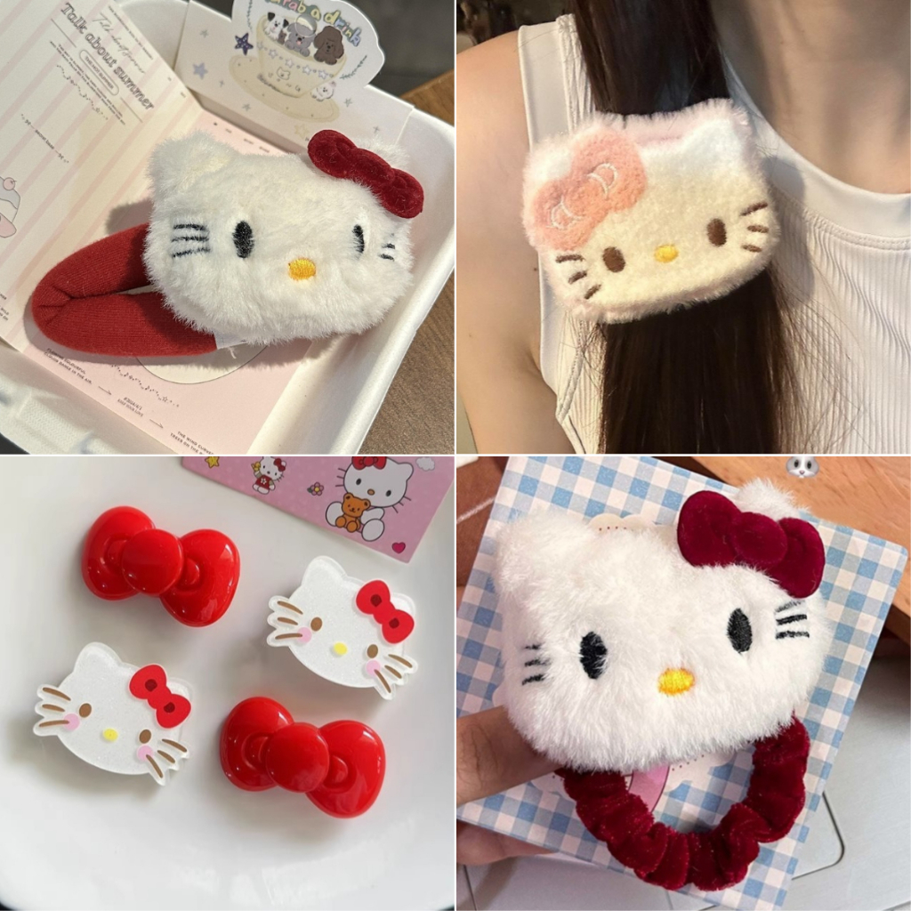 ในไทย💖กิ๊บติดผมปการ์ตูนคิตตี้น่ารักสีแดงขนาดเล็กเครื่องประดับผมและนักเรียน2024ใหม่coolcolor.th