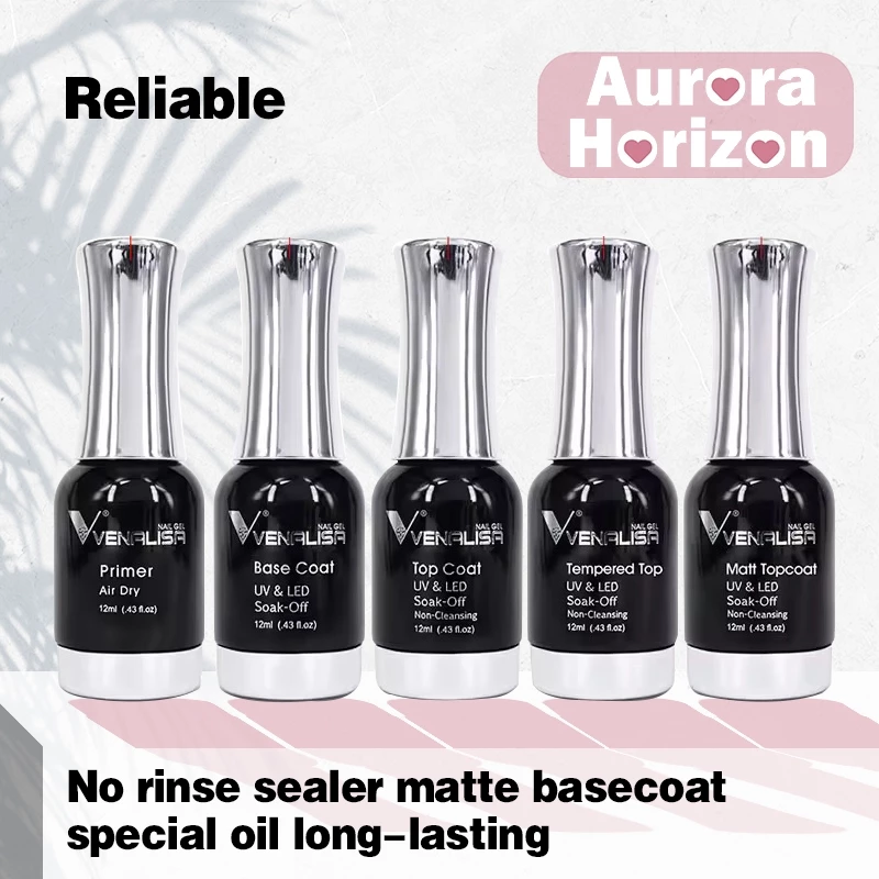 พร้อมส่ง Venalisa เบส ท็อป primer base coat เคลือบเล็บเจล tempering top coatเบสโค้ท rubber matter topท็อปโคทเล็บ สีเล็บเจล ปริมาณ 12 ml