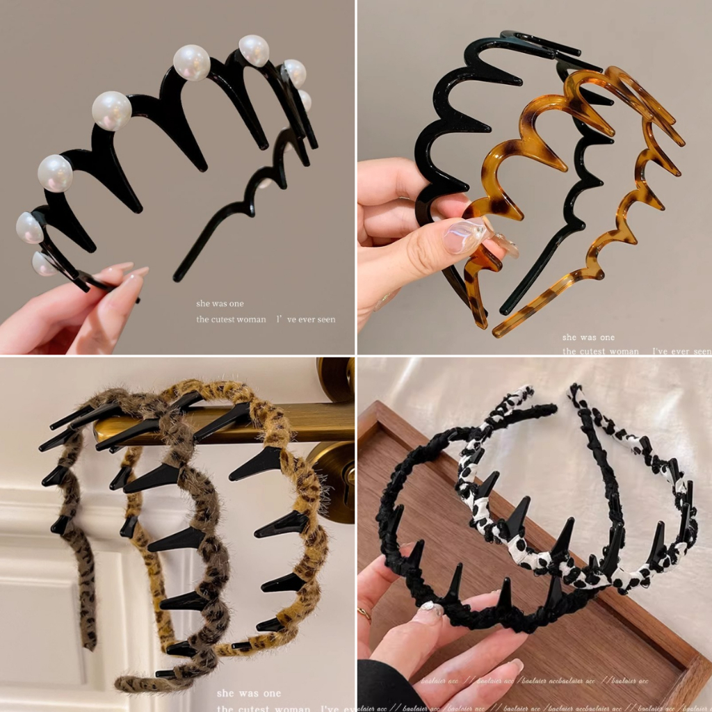 Simple Wave Headband Pressed Hair Wash Face พร้อมแถบคาดศีรษะฟัน Out All-Match เครื่องประดับผมผู้หญิง