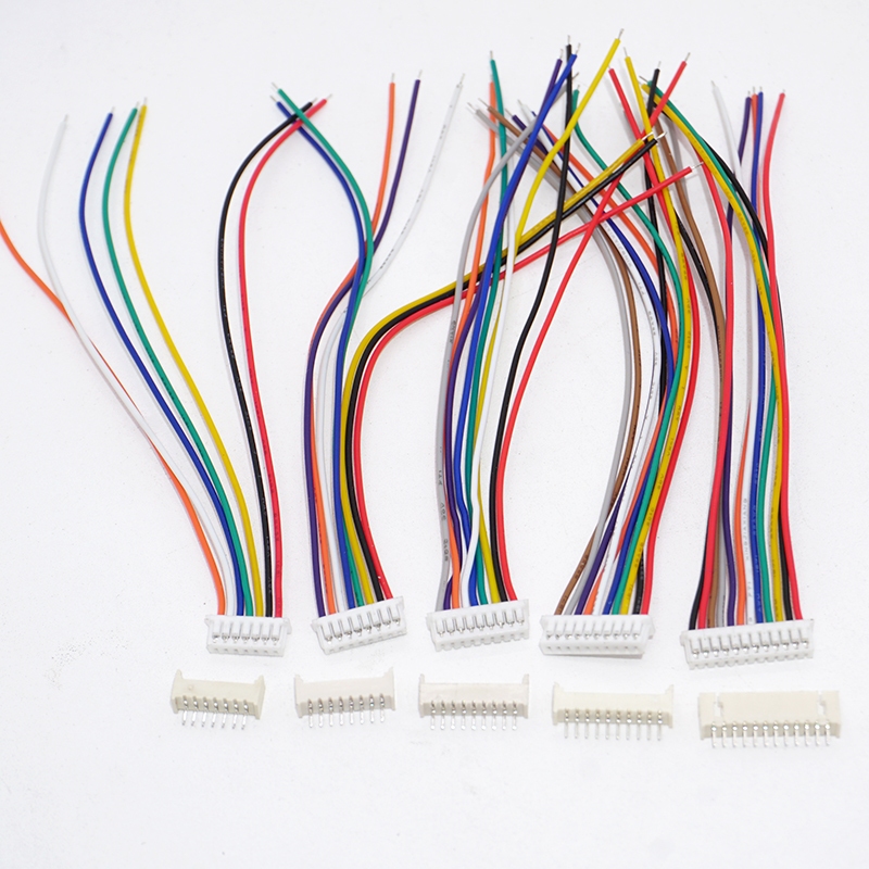 10 ชุด JST 1.25 มม.10 ซม.100 มม.สายไฟ Micro JST Pitch 1.25 มม.2/3/4/5/6/8/12 Pin ชายหญิงปลั๊ก