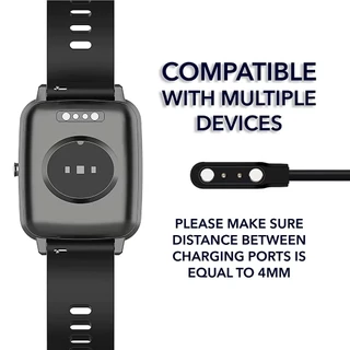 Universal 2Pin 4 มม./2.84 มม.2pin Strong Magnetic สายชาร์จ USB สายไฟสีดําสําหรับ ital 023/017 สมาร์ทนาฬิกา
