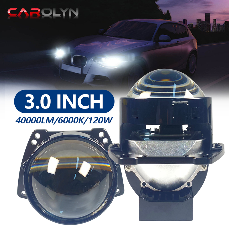 2PCS 3 นิ้ว Bi LED โปรเจคเตอร์ไฟหน้าเลนส์สําหรับ Hella ไฟ LED โปรเจคเตอร์ 120W 40000LM ไดโอดไฟหน้ารถอุปกรณ์เสริม