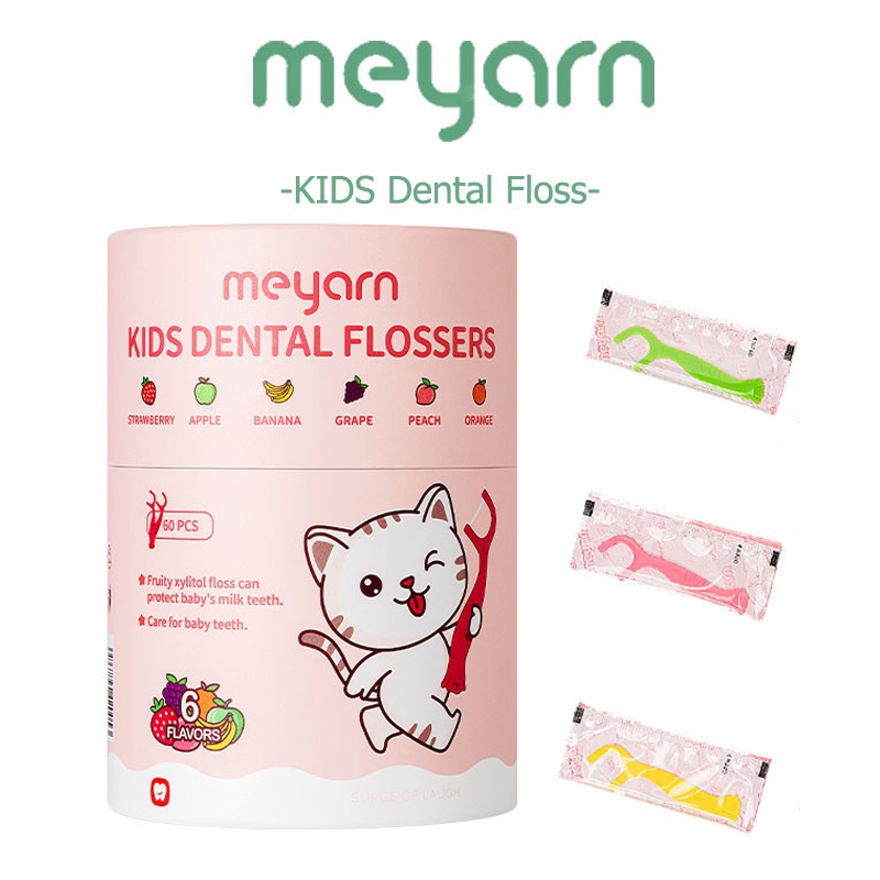 MEYARN [หกรสชาติ] ไหมขัดฟันสําหรับเด็กบรรจุแยกสําหรับเด็ก 60 ชิ้น / แพ็ค Children's Dental Floss