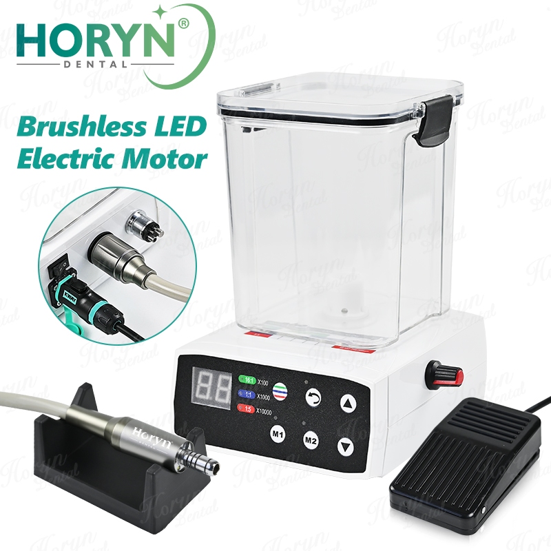 HORYN ทันตกรรม LED มอเตอร์ไมโครไฟฟ้าแบบไม่มีแปรงพร้อมถังเก็บน้ําสเปรย์ภายใน 2/4 หลุมพอดี 1:1/1:5/16:1 Handpiece ราคา ถูกที่สุด ดีลบีเคเค