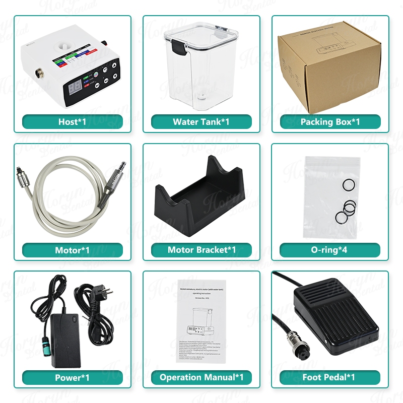 HORYN ทันตกรรม LED มอเตอร์ไมโครไฟฟ้าแบบไม่มีแปรงพร้อมถังเก็บน้ําสเปรย์ภายใน 2/4 หลุมพอดี 1:1/1:5/16:1 Handpiece ราคา ถูกที่สุด ดีลบีเคเค แกลเลอรีภาพที่ 7