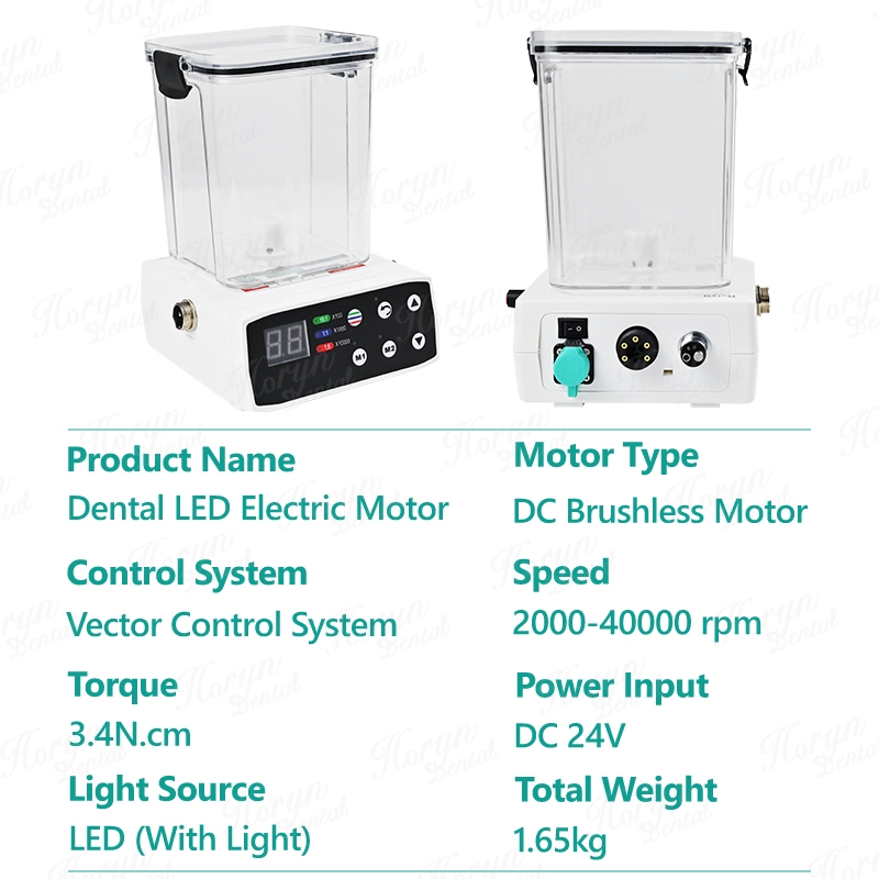 HORYN ทันตกรรม LED มอเตอร์ไมโครไฟฟ้าแบบไม่มีแปรงพร้อมถังเก็บน้ําสเปรย์ภายใน 2/4 หลุมพอดี 1:1/1:5/16:1 Handpiece ราคา ถูกที่สุด ดีลบีเคเค แกลเลอรีภาพที่ 5