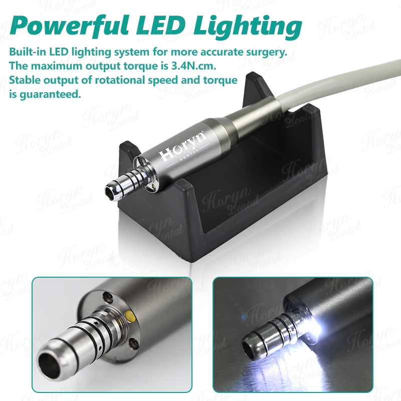 HORYN ทันตกรรม LED มอเตอร์ไมโครไฟฟ้าแบบไม่มีแปรงพร้อมถังเก็บน้ําสเปรย์ภายใน 2/4 หลุมพอดี 1:1/1:5/16:1 Handpiece ราคา ถูกที่สุด ดีลบีเคเค แกลเลอรีภาพที่ 4