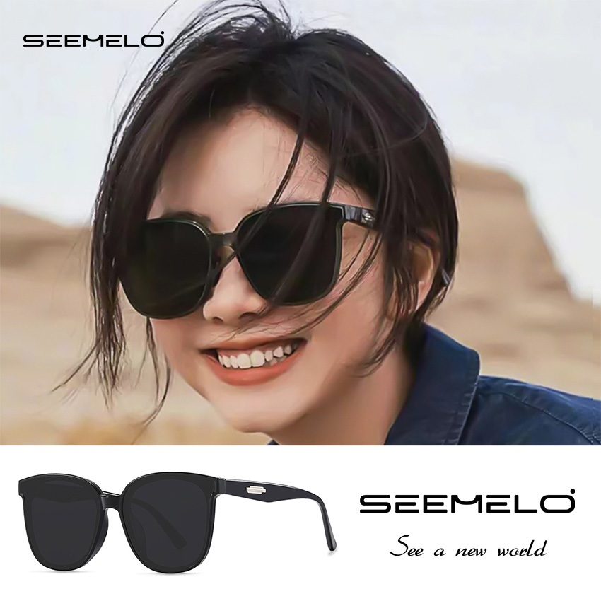 SEEMELO แว่นตากันแดดกรอบใหญ่แว่นตากันแดดโพลาไรซ์แฟชั่นขับรถแว่นตากันแดด ยูวี400 ชัดเจน วิสัยทัศน์ แว่นตากันแดดขี่จักรยานขี่แว่นตาวิ
