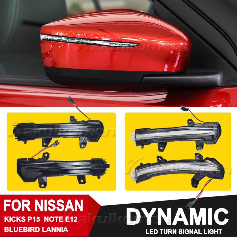 กระจกน้ําไหลตัวบ่งชี้ไฟกระพริบแบบไดนามิกไฟเลี้ยว LED เหมาะสําหรับ Nissan Note E12 2017-2019 Update e-power
