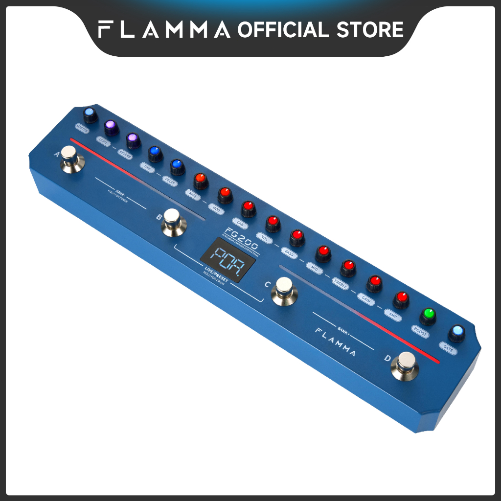 FLAMMA FG200 อัจฉริยะ Multi-Effects โปรเซสเซอร์ 52 AMP รุ่น 5 รุ่นเพิ่ม 16 CAB จําลอง 7 โมดูล 9 ช่อง