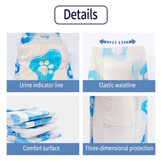 ซื้อ 1 แถม 1 ฟรี Qti ผ้าอ้อมสุนัขสัตว์เลี้ยง ผ้าอ้อมสำเร็จรูป ลูกสุนัขผู้ชาย ลูกแมว ผ้าอ้อม XS S M L XL