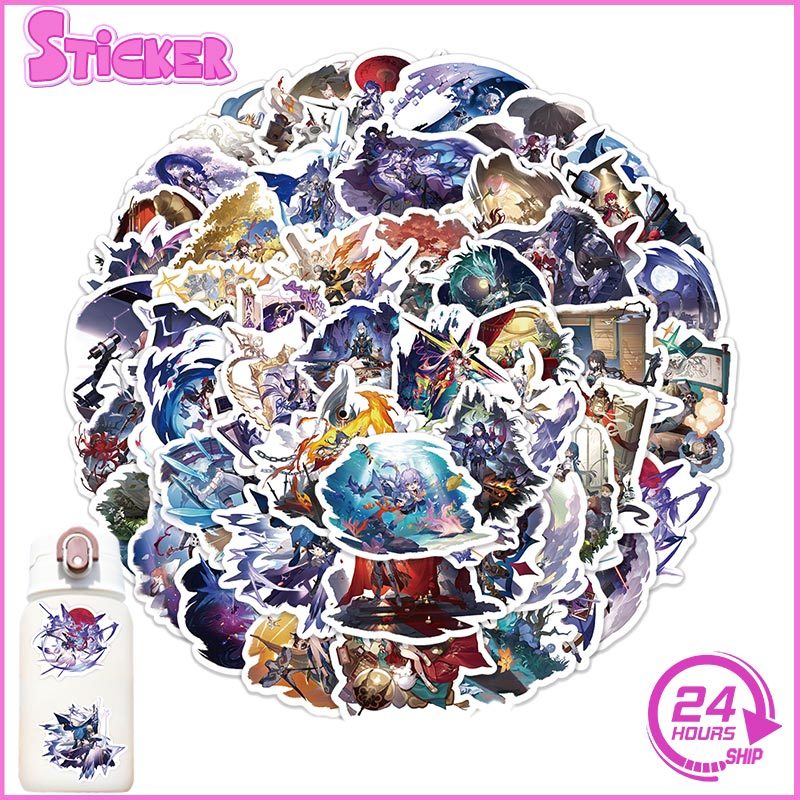 60 ชิ้นอะนิเมะ Honkai Star Rail สติกเกอร์ PVC กันน้ําสําหรับบัญชีมือโทรศัพท์แล็ปท็อปสติกเกอร์เกม