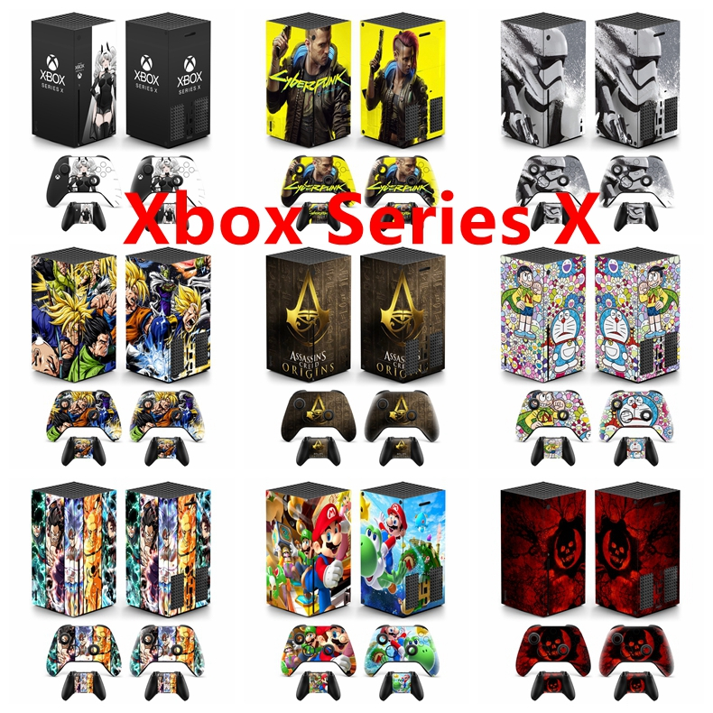 50 สีสติกเกอร์ผิวใช้งานร่วมกับ Microsoft Xbox Series X ไวนิล Decal รูปแบบชุดฟิล์มป้องกันสําหรับ XSX คอนโซลและ 2 ชิ้น Controller