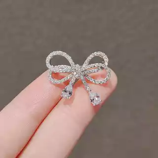 เข็มกลัดโบว์ Pin Bouquet Rhinestone ผ้าพันคอตกแต่งพวงหรีดผ้าเข็มกลัด Pins สําหรับผู้หญิงสาว