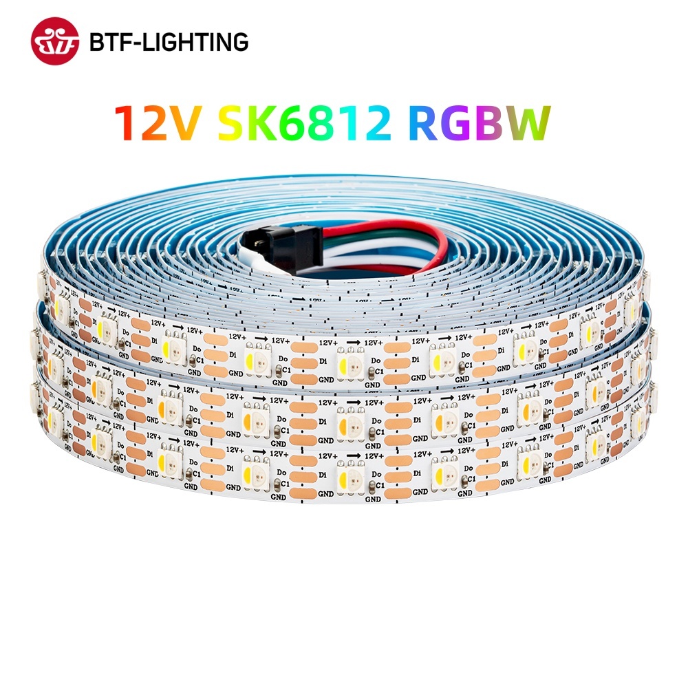 BTF-LIGHTING 12V SK6812 4-in-1 RGBW IC LED light strip 3000K/4000K/6000K 60LEDs/m IP30 IP65 IP67