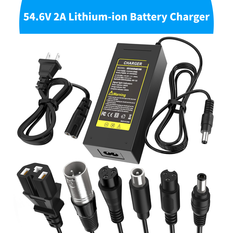 54.6V 2A Fast Charger 7 in 1 ปลั๊ก Universal สําหรับแบตเตอรี่ลิเธียม 48V 13S, Pinkind 48V Li-ion แบตเตอรี่สําหรับมีดโกน, Jetson, Voyage, gotrax, เก้า