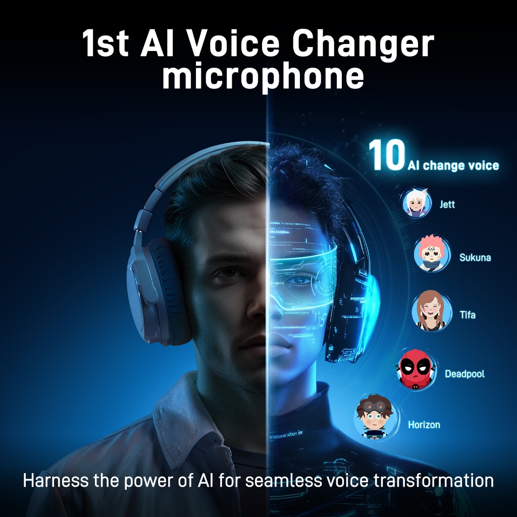 Maono DM40 Pro ไมโครโฟนไร้สายสําหรับเล่นเกมไร้สายไมโครโฟนคอนเดนเซอร์ไมโครโฟน USB AI Gaming Mic พร้อมปุ่มสมาร์ท,ลดเสียงรบกวนและ Maonolink App สําหรับพีซี,สมาร์ทโฟน,Gaming