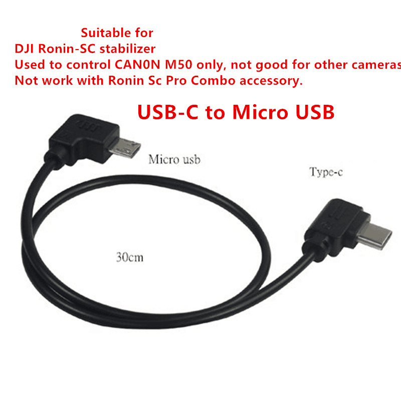 สายเคเบิลรีโมตควบคุมกล้อง USB-C เป็น Micro USB สําหรับกล้อง DJI Ronin-SC Ronin SC และ Canon M50 Type