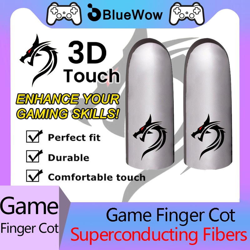 BlueWow Dragon Game Finger Gloves Breathable และกันเหงื่อเหมาะสําหรับ PUBG Mobile Game Touch Screen Thumb Gloves