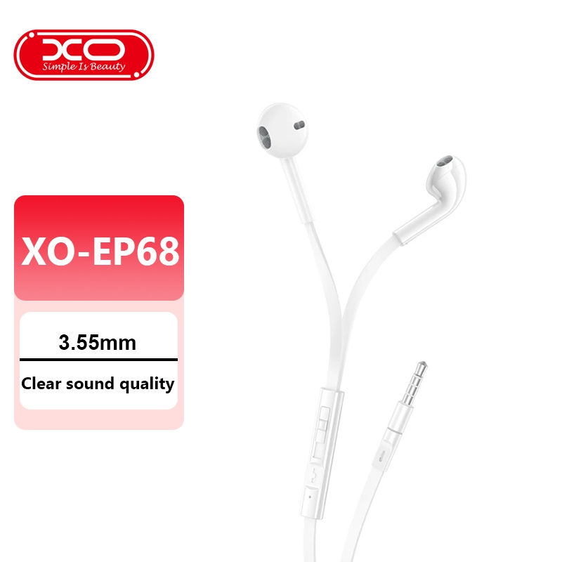 XO-EP68 ชุดหูฟังแบบมีสาย หูฟังมีสายหัวขนาด 3.5mm คุณภาพเสียงคมชัด ยาว 1.2M