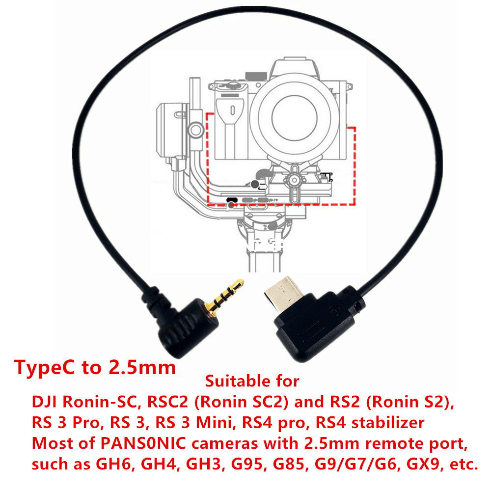 TypeC ถึง 2.5 มม.L1 RSS สําหรับ Panasonic GH6 GH4 GH3 G95 กล้องและ DJI RSC2 RS4 RS3 Pro RONIN-SC Ron