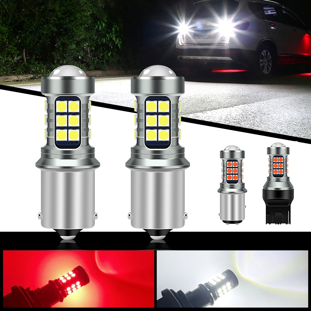 27LED ไฟถอยหลัง T20 7440 W21W/7443/1157 BAY15D/1156 BA15S P21W LED รถรถจักรยานยนต์ไฟเบรคหลอดไฟ