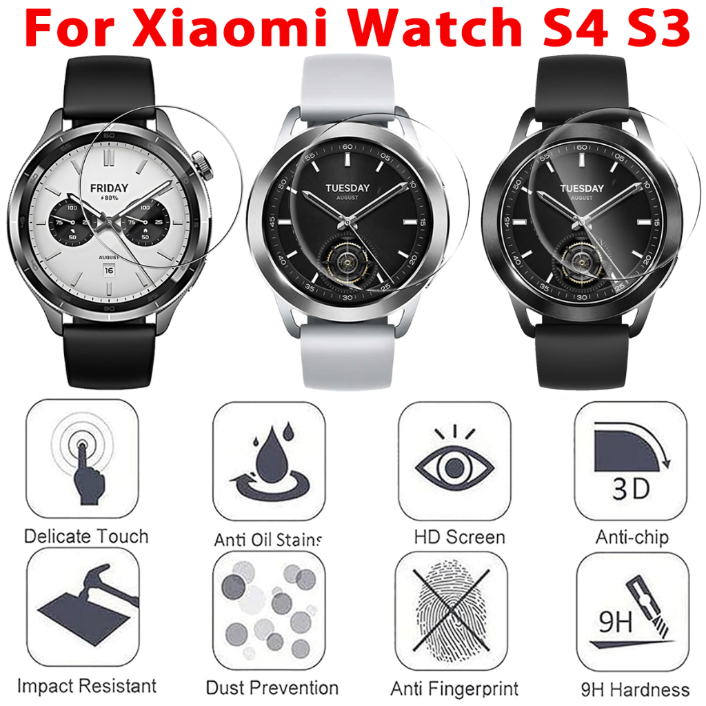 สําหรับ Xiaomi Watch s4 s3 สมาร์ทวอท์ชฟิล์มกระจกนิรภัยสําหรับ Xiaomi Mi Watch s4 s3 Smartwatch ป้องก