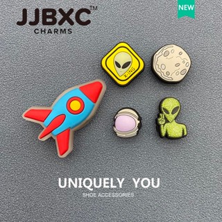 JJBXC ตัวติดรองเท้า charm หัวเข็มขัดตกแต่ง LED รูปจรวดและเอเ…
