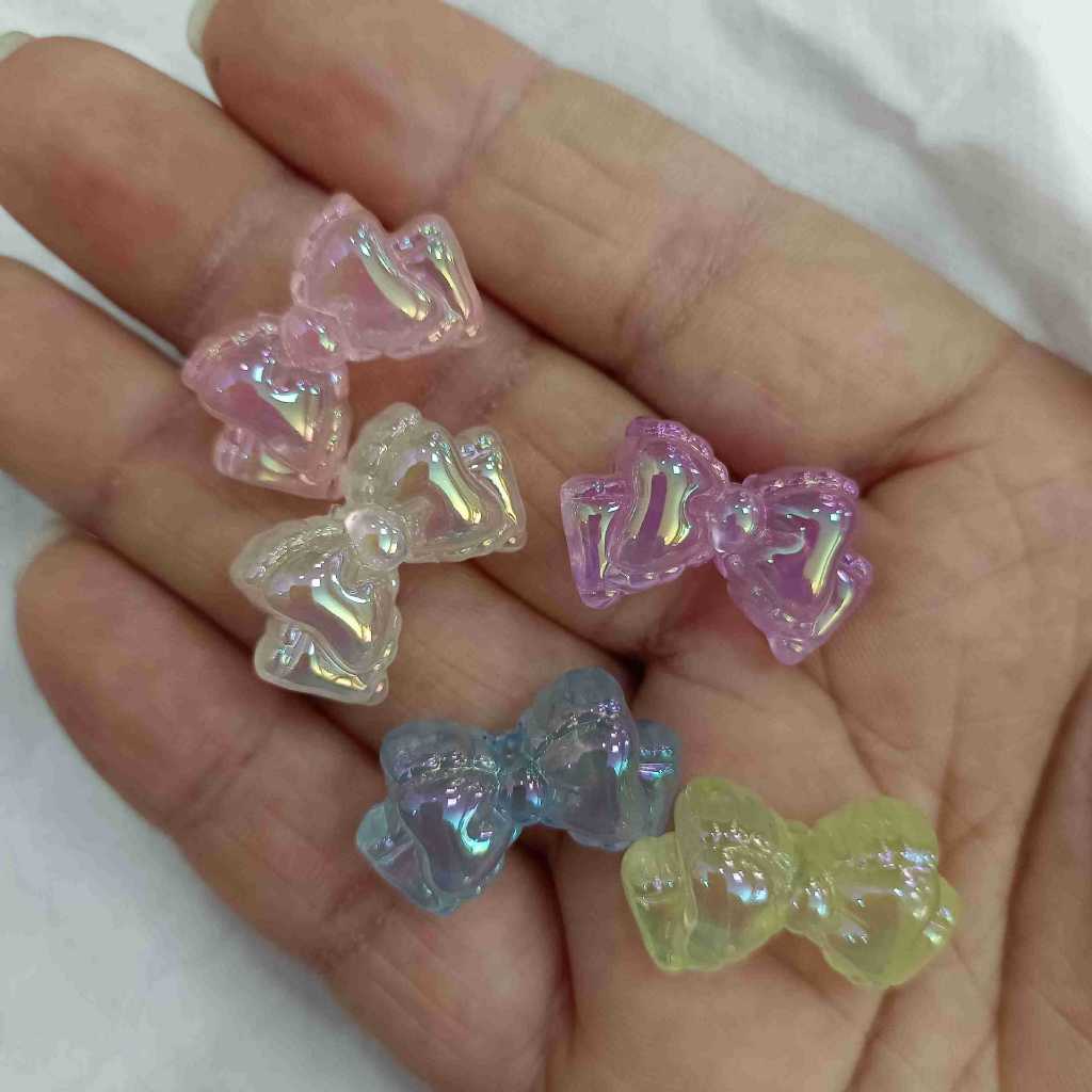 20ชิ้น50ชิ้น ทําเอง โบว์ลูกปัดอะคริลิ ทําเอง ลูกปัด15*25มิลลิเมตรส่องสว่างโบว์ลูกปัด