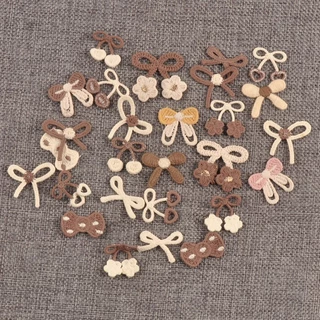 20 ชิ้นMulticolor Bowแพทช์Appliquesสําหรับเสื้อผ้าHairpins DIYอุปกรณ์เสริมเย็บบนอุปกรณ์Handmade Party Decor CP4185
