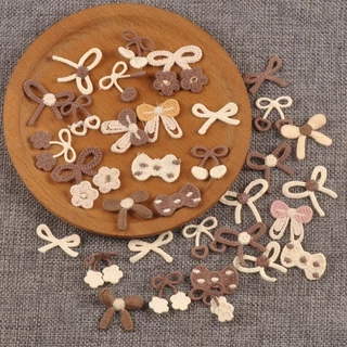 20 ชิ้นMulticolor Bowแพทช์Appliquesสําหรับเสื้อผ้าHairpins DIYอุปกรณ์เสริมเย็บบนอุปกรณ์Handmade Party Decor CP4185