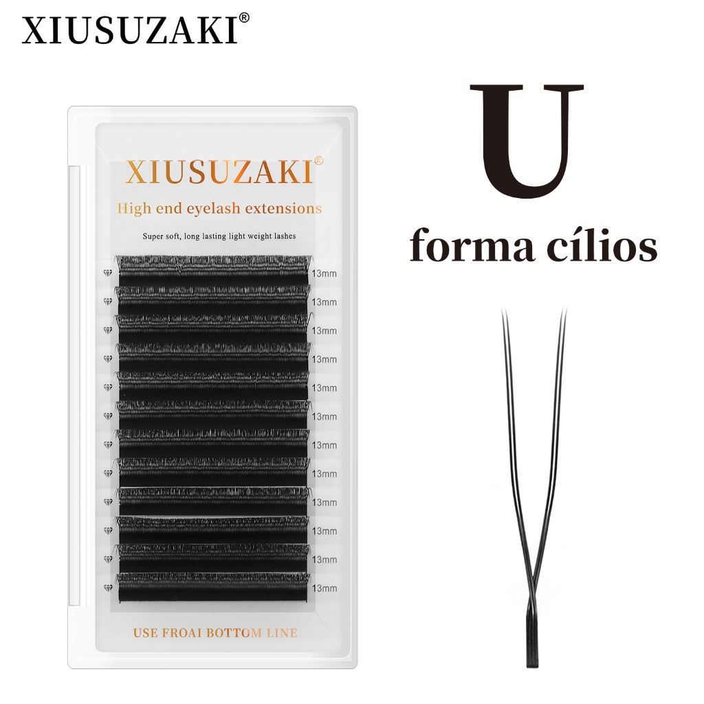 XIUSUZAKI 12 แถว U-Shape Eyelashes Bloom Parallel Natural Eyelash Extension
