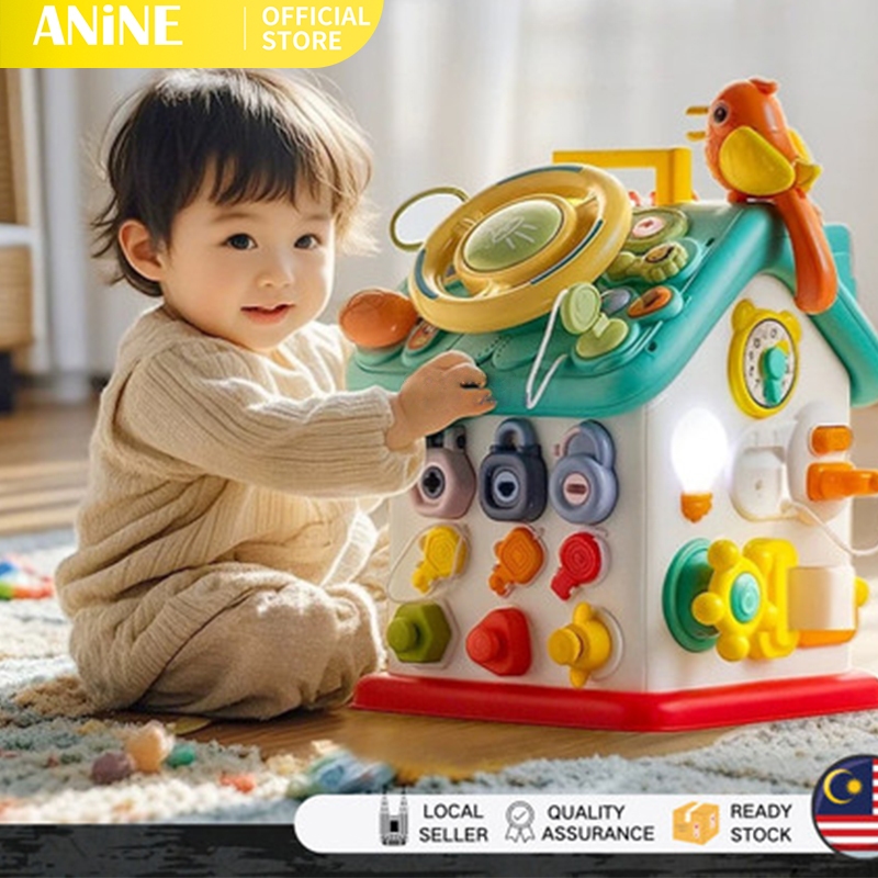 63 in 1 บ้านกิจกรรม Busy House ของเล่นมอนเตสซอรี่เสริมพัฒนาการ เด็กทารก ฝึกกล้ามเนื้อมัดเล็ก มีไฟและเสียงดนตรี ของเล่นเสริมการเรียนรู้