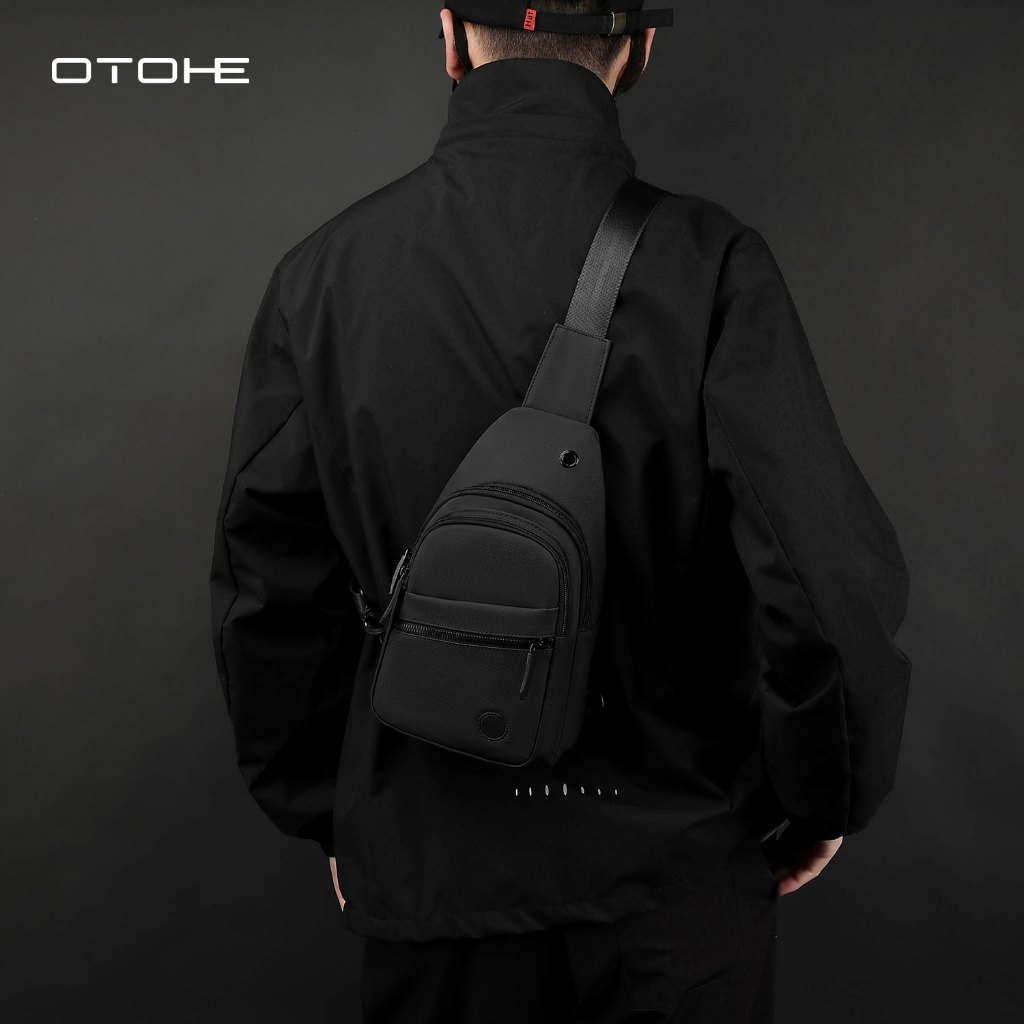OTOHE กระเป๋าคาดหน้าอกสำหรับผู้ชาย ความจุขนาดใหญ่ กระเป๋าลำลอง