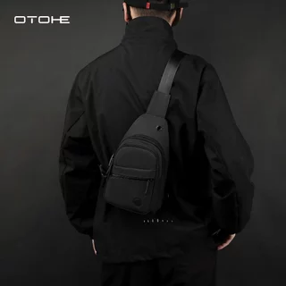 OTOHE กระเป๋าคาดหน้าอกสำหรับผู้ชาย ความจุขนาดใหญ่ กระเป๋าลำลอง