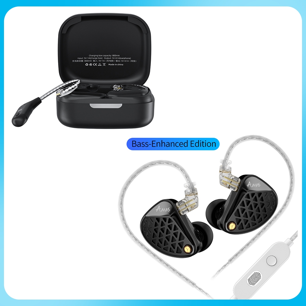 FAAEAL KZ AM16 หูฟัง KZ AZ09 โมดูลบลูทูธ HiFi In-ear Monitor หูฟังไร้สาย Super Bass Professional 16 