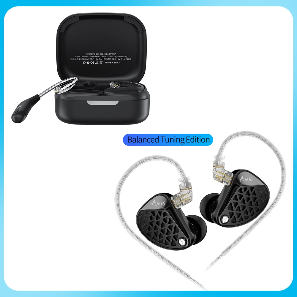 Uareliffe KZ AM16 เอียร์บัดเพิ่มไร้สายบลูทูธ Earhook Strong Bass DJ Monitor IEM หูฟังลดเสียงรบกวน 16